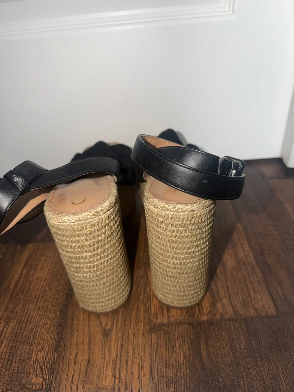 Sam Edelman Black Knotted Espadrille Platform Sandals - Women NWOT